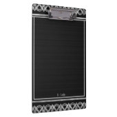 アールデコの黒と銀のクリップボパーソナライズされたード クリップボード (右)