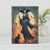 アールデコの黒猫と満月を従えた魔女 シーズンカード (スタンド正面)