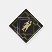 アールデコの20代輝くフラッパーデザイン スタンダードカクテルナプキン (角)