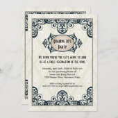 アールデコの20年代のパーティー 招待状 (正面/裏面)