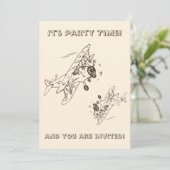 アールデコのBi飛行機-パーティー時間+詳細の概要 招待状 (スタンド正面)