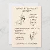 アールデコのBi飛行機-パーティー時間+詳細の概要 招待状 (裏面)