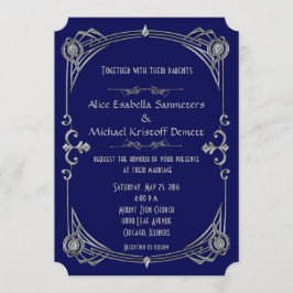 アールデコのGatsbyのスタイルの結婚式招待状カーリ1 招待状