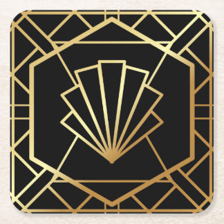 アールデコのGatsbyの刺激を受けたなコースター スクエアペーパーコースター