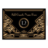 アールデコのGatsbyの金ベージュ結婚式の護衛カード (正面横)