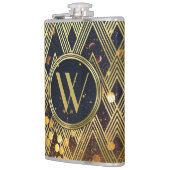 アールデコのGatsbyの魅力幾何学的なパターンモノグラム フラスク (左)