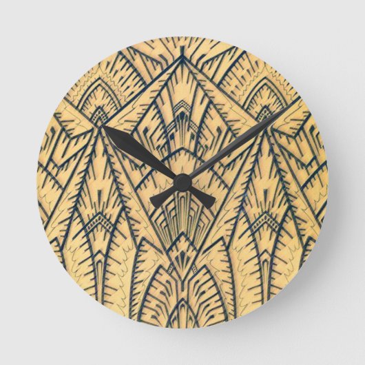 アールデコのGeoの建築家 ラウンド壁時計 (正面)