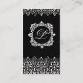 アールデコのMonograの黒い縦の名刺 名刺 (裏面)