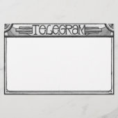 アールデコのSteampunkの電報の文房具 便箋 (正面)