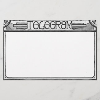 アールデコのSteampunkの電報の文房具 便箋