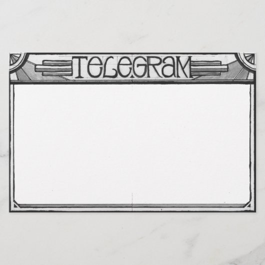 アールデコのSteampunkの電報の文房具 便箋 (正面)