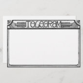 アールデコのSteampunkの電報の文房具 便箋 (正面/裏面)
