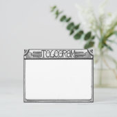 アールデコのSteampunkの電報の郵便はがき ポストカード (スタンド正面)