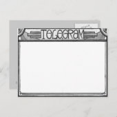 アールデコのSteampunkの電報の郵便はがき ポストカード (正面/裏面)