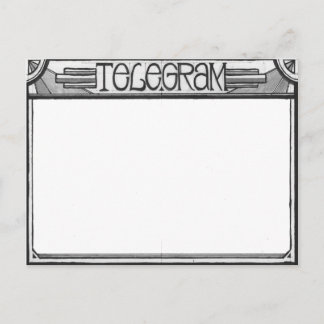 アールデコのSteampunkの電報の郵便はがき ポストカード