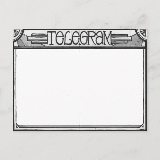 アールデコのSteampunkの電報の郵便はがき ポストカード (正面)