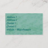 アールデコのTurquiseの宝石 名刺 (裏面)