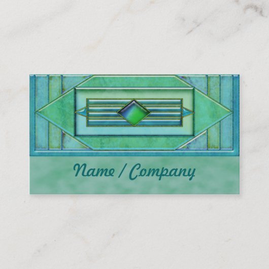 アールデコのTurquiseの宝石 名刺 (正面)