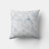 アールデコはかりで測グレイ青ホワイトジオメトリ大理石 クッション (裏面)