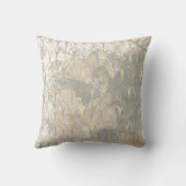 アールデコはかりで測ジオメトリ白セピア金ゴールド大理石 クッション (裏面)