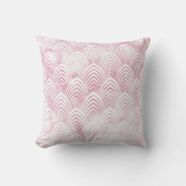 アールデコはかりで測ピンクホワイトジオメトリ大理石 クッション