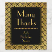 アールデコはかりで測マーメイド – ブラック&金ゴールド多感謝してい数 ワインラベル (シングルラベル)