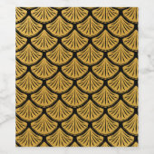 アールデコはかりで測マーメイド – ブラック&金ゴールド多感謝してい数 ワインラベル (シングルラベル)