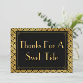 アールデコはかりで測マーメイド – ブラック&金ゴールド感謝してい サンキューカード (スタンド正面)