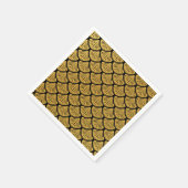 アールデコはかりで測マーメイド – ブラック&金ゴールド スタンダードカクテルナプキン (角)