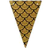 アールデコはかりで測マーメイド – ブラック&金ゴールド バンティングフラッグ (第3の旗)