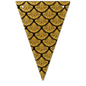 アールデコはかりで測マーメイド – ブラック&金ゴールド バンティングフラッグ (第2の旗)