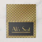 アールデコはかりで測マーメイド – ブラック&金ゴールド プレイスカード (外部開封)