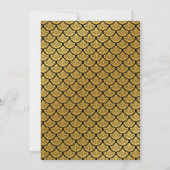 アールデコはかりで測マーメイド – ブラック&金ゴールド 招待状 (裏面)