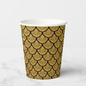 アールデコはかりで測マーメイド – ブラック&金ゴールド 紙コップ (裏面)