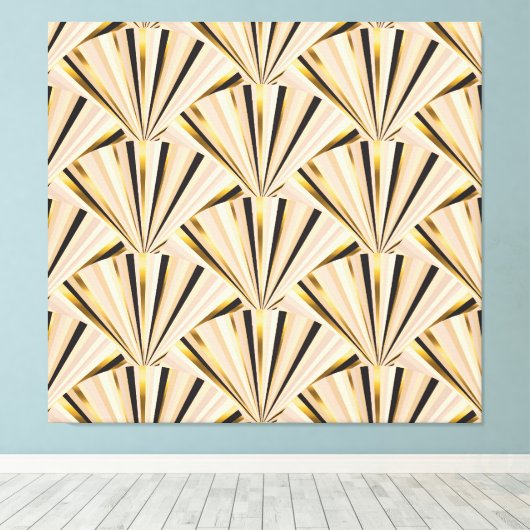 アールデコはかりで測:ジオメトリックゴールデングラマー キャンバスプリント (インサイチュ (ウッドフロア))