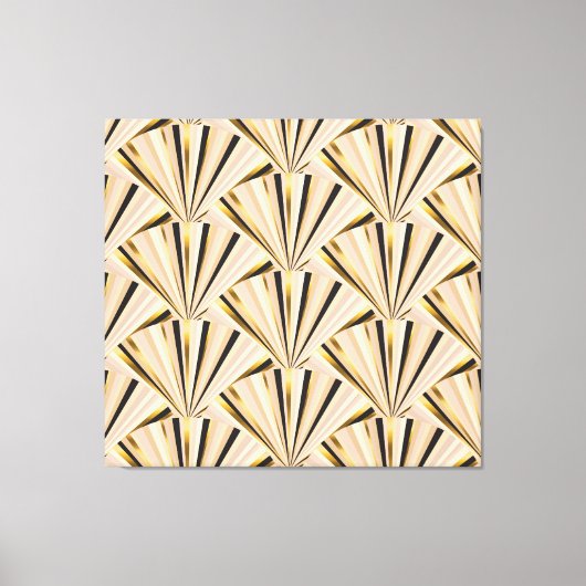 アールデコはかりで測:ジオメトリックゴールデングラマー キャンバスプリント (正面)