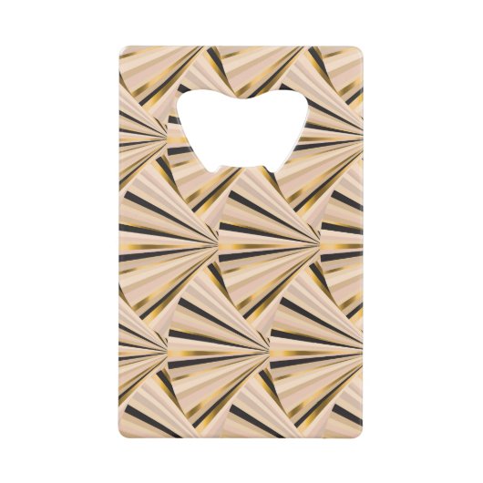 アールデコはかりで測：ジオメトリックゴールデングラマー クレジットカード栓抜き (正面)