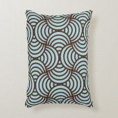 アールデコはかりで測,ティール（緑がかった色），ブラウン，シック，トレリス，パターン， アクセントクッション (正面(垂直))