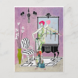 アールデコはが絵画き:オリジナル ポストカード