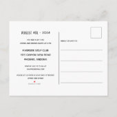 アールデコはっきりしたゴルフ50thバースデーパーティーへの招待 インビテーションポストカード (裏面)