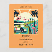 アールデコはっきりしたゴルフ50thバースデーパーティーへの招待 インビテーションポストカード (正面)