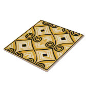 アールデコはペルシャをします(黄色および黒) タイル (側面)