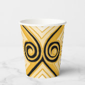 アールデコはペルシャ語（黄色と黒） 紙コップ (裏面)