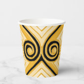 アールデコはペルシャ語（黄色と黒） 紙コップ (正面)