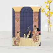 アールデコは挨拶状の食事に罰金を科します カード (黄色い花)