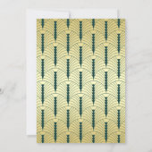 アールデコは私のメイド・オブ・オーナー（花嫁付き添い人）金ゴールド緑 招待状 (裏面)