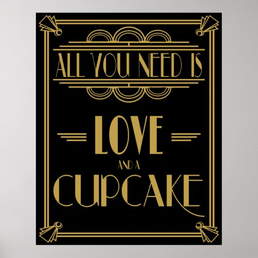 アールデコはLOVEとカップケーキ ポスター (正面)