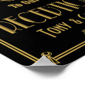 アールデコようこそ私たちの披露宴プリント ポスター (角)