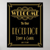 アールデコようこそ私たちの披露宴プリント ポスター (正面)