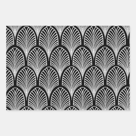 アールデコをテーマにしたクリスマスギフトラップ ラッピングペーパーシート (正面3)